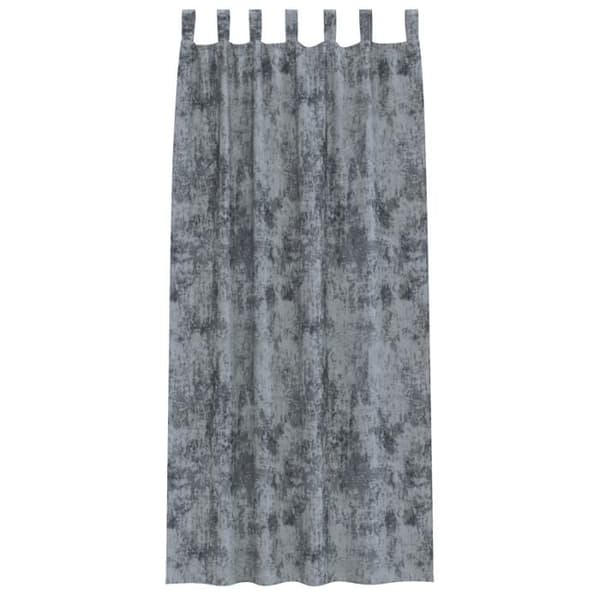 2 delar sammet gardiner med silvergrå öglor 245x140 cm