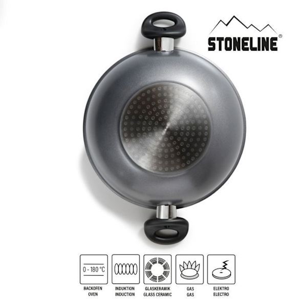 Gratängfat - STONELINE® - 28 cm - Glaslock - Non-stick beläggning - Induktion