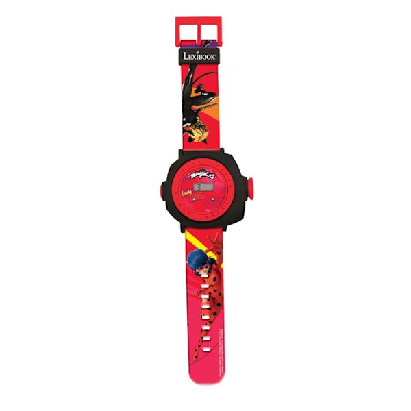 Digital klocka för barn - LEXIBOOK - Miraculous - Projicering av 20 bilder - Justerbart armband - Röd