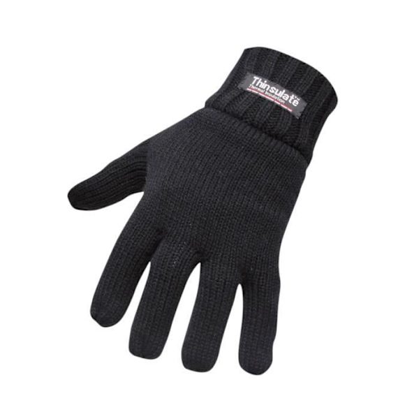 Thinsulate® GL13 Fodrad stickad handske - Portwest - Svart - Utomhus Svart Unik storlek