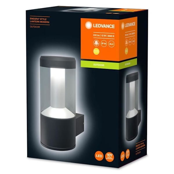 ENDURA STYLE LANTERN MODERN Vägglampa utomhus 12w = 610lm - grå Mörkgrå