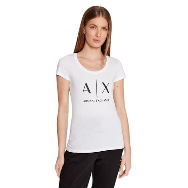 T-shirt dam - Armani Exchange - M - Vit/svart - Korta ärmar - Rundad hals vit svart M