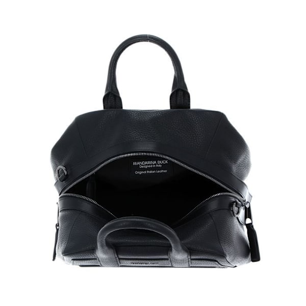 Handväska - MANDARINA DUCK - I-Con Tote M - Kalvläder - Svart - Avtagbar axelrem svart