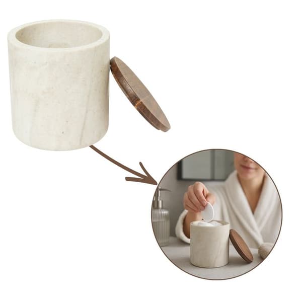 Bomullskopp "Côme" travertineffekt - 5five beige