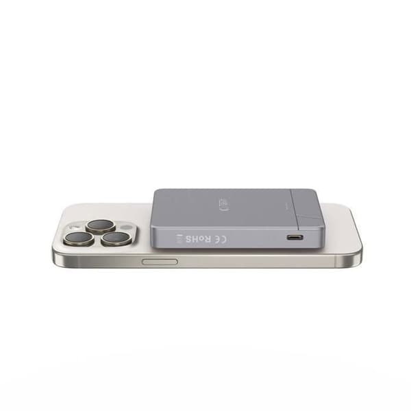 MagSafe externbatteri Tech-Protect PB14 5000 mAh Pop-up Grå sidereal Vit Vit