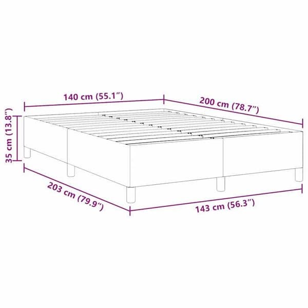 vidaXL Säng med ribbotten Mörkgrå 140 x 200 cm Sammetstyg 42006973