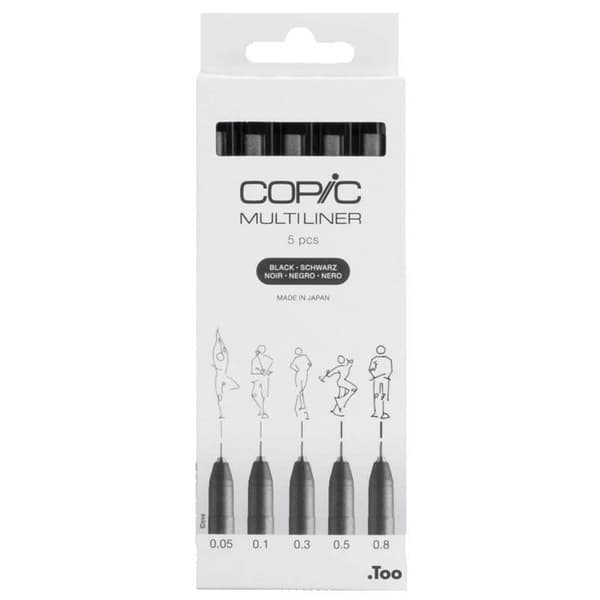 Copic - Copic Multiliner set om 5 SVART Sortiment