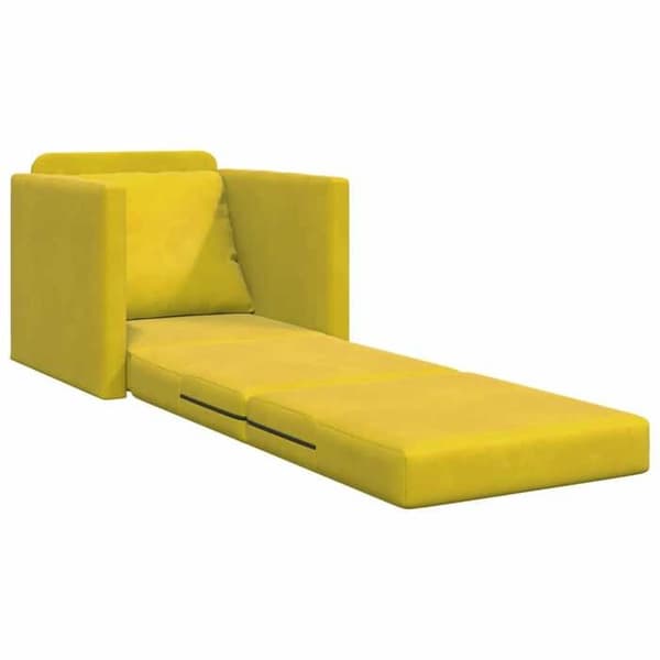Mörkgul 2-i-1 Soffbädd 74x77x81 cm Sammet