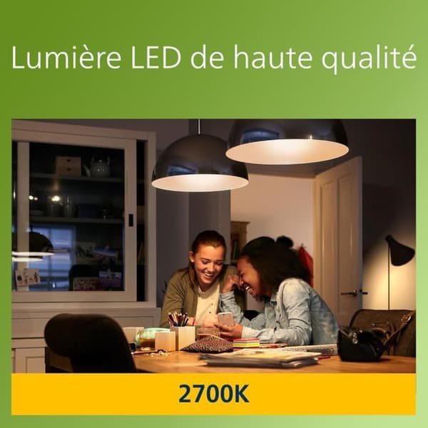Ampoule LED - PHILIPS - A-Label - Sockel E27 - Varmvit 2700K - Energisparande 90% Vit varm