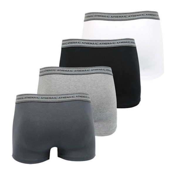 Boxers för män - ATHENA - Eco Pack Grå - Bomull - Paket med 4 - Optimal komfort Vit-svart-ljunggrå-antracit 7