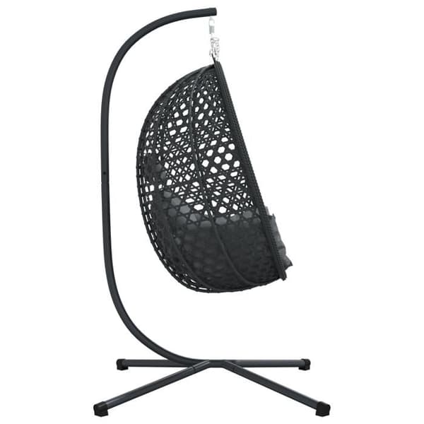 Hängande Äggstol med Stöd i Anthracite Poly Rattan