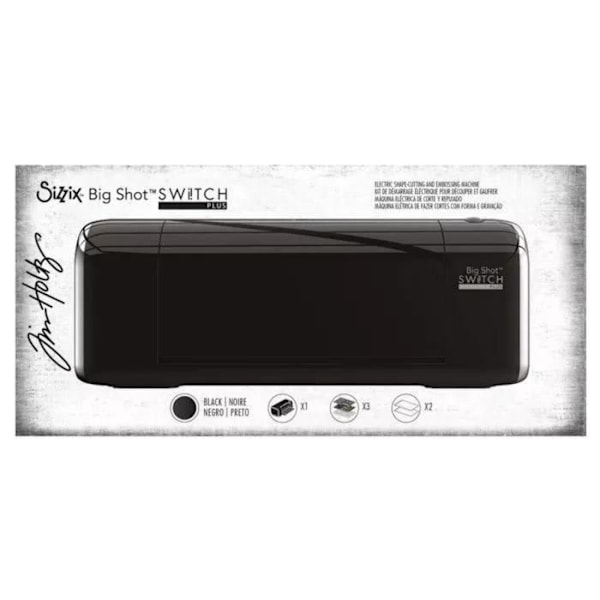 Big Shot Switch Plus - SIZZIX - Nybörjarkit - Svart färg - För vuxna - Skärmaskin Svart