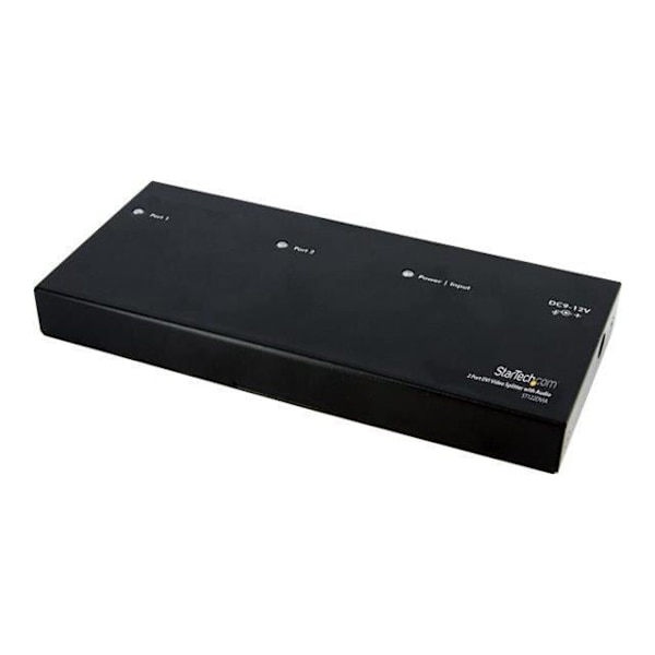 STARTECH 2-ports DVI-videodelare med ljud - 1920 x 1200 - WUXGA - 1 ingångsenhet - 2 skärmar - 1 x DVI-ingång