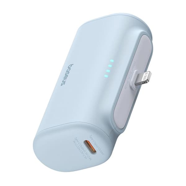 Strömbank - BASEUS - P10068307413-00 - 5000 mAh - 20 W - Typ C-kabel - Blå Blå