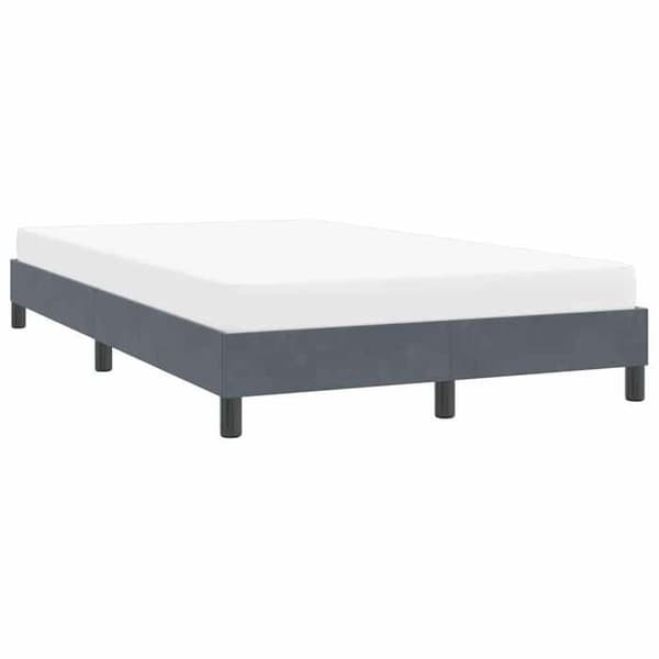 vidaXL Sängram utan madrass mörkgrå 120x220 cm sammet 4101398 Grå