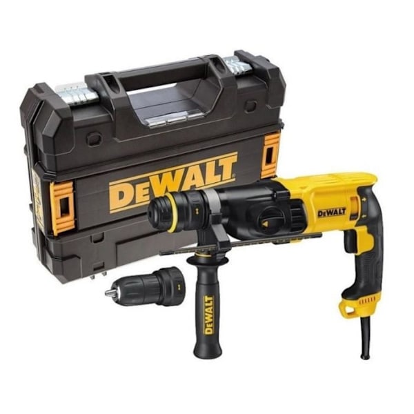 DEWALT 3J sladdad SDS-Plus borrhammare - kraftfull 3-läges borrhammare levereras i väska 900W D25144K-QS Gul