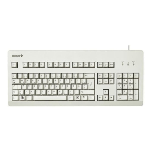 Clavier CHERRY Classic Line G80-3000 - Cherry MX-teknologi - PS/2, USB - Ljusgrå