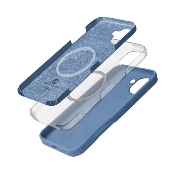 Skyddsskal - Crong - iPhone 16 - Semi-rigid - Blå - MagSafe blå