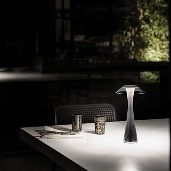 Bordsdämpare - KARTELL - Space - LED uppladdningsbar - Design Adam Tihany - Utomhus IP54 Silver