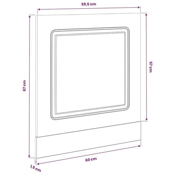 vidaXL Diskbords-panel Kalmar vit glans 60x1,5x57 cm 853659