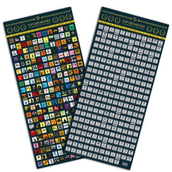 Top 250 Movie Bucket List Scratch Map XXL Scratch Poster