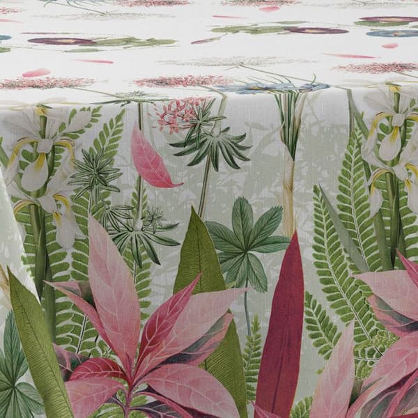 Rektangulär duk Ipomée 150 x 300 cm - Fläckavvisande, vattenavvisande polyester, rosa