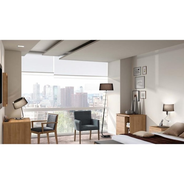 HOTELL - Vägglampa med LED-läslampa Vit/Krom H50cm