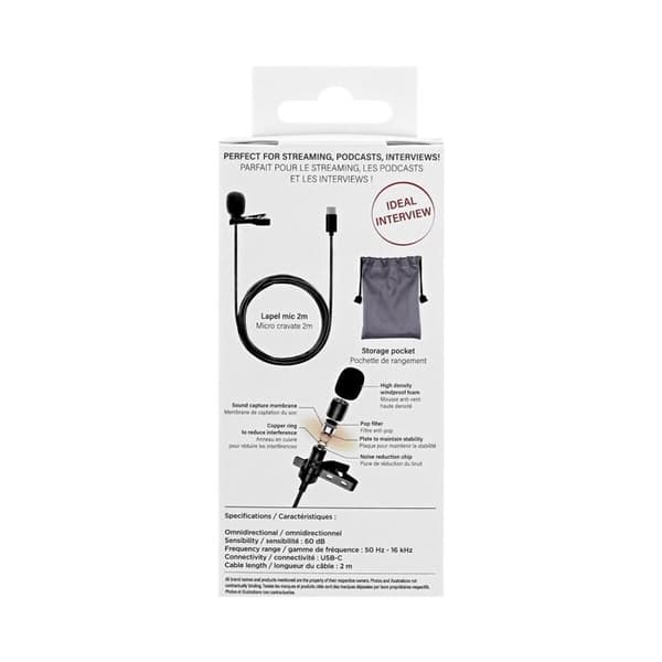 Mikrofon Tnb INFLUENCE - trådad USB-C 2m - svart Svart