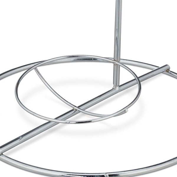 Relaxdays Fruktdispenser, spiral, metall, korg för apelsiner och äpplen, för 7, HxBxD: 48 x 21 x 21 cm, silverfärgad silver-