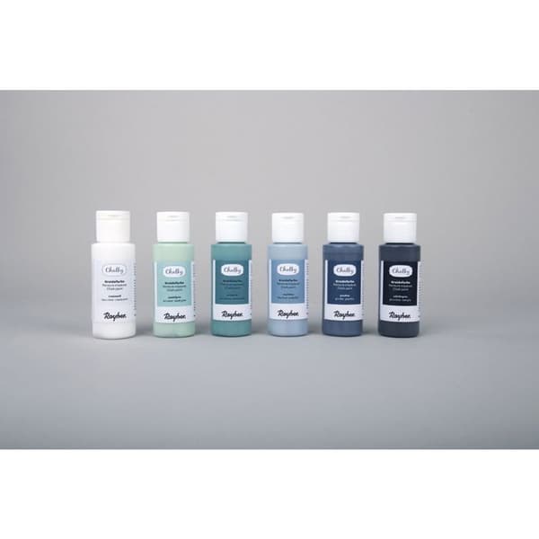 Chalky paint-chalk kit - 6 blå färger - 60 ml Blå