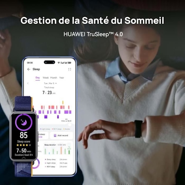 HUAWEI Band 9, Armbandsur, iOS & Android, TruSleep 4.0 Vetenskaplig Övervakning av Sömn, 14 Dagars Användning