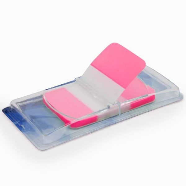 Självhäftande neonrosa laminerad bokmärkesautomat med 40 ark 4,5 x 2,5 cm kan flyttas