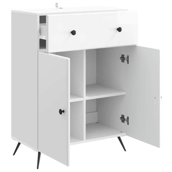 vidaXL Buffé Vit glänsande 66 x 34,5 x 90 cm Ingenjörsträ 895559