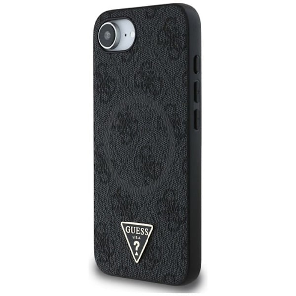 Coque för iPhone 16e - Guess 4G Ring Triangle Logo MagSafe (GUHMPSE4P4TDPK) - Svart svart