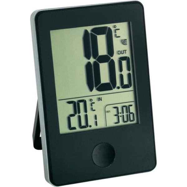 Trådlös termometer med klocka svart TFA 30-3051-01
