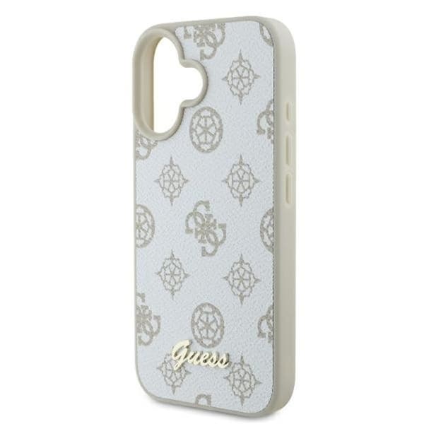 Coque för iPhone 16 - Guess Peony Script MagSafe (GUHMP16SPGPYSH) - Vit