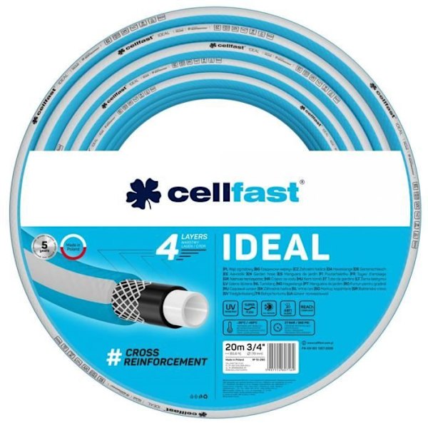 CELLFAST IDEAL 3/4 20m 10-260 4-lagers trädgårdsslang blå vit