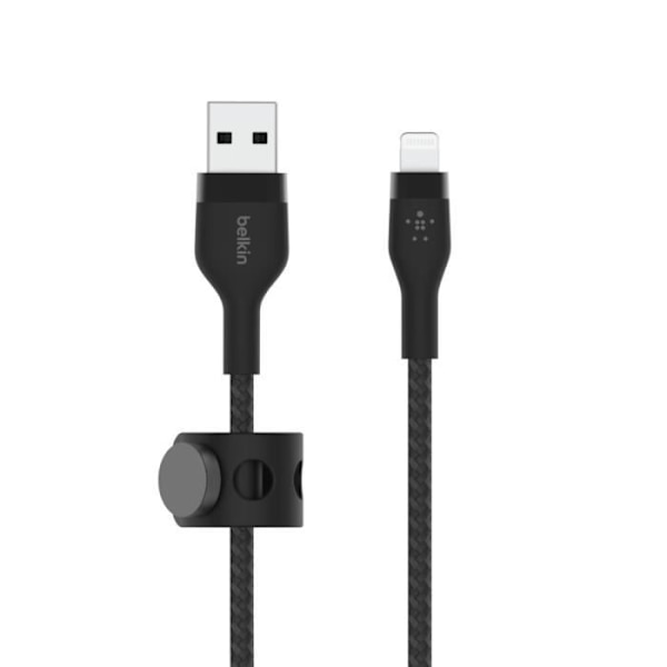 BELKIN FLEX LIGHTNING-USB-A 2M MFI CERT., SVART CAA010BT2MBK