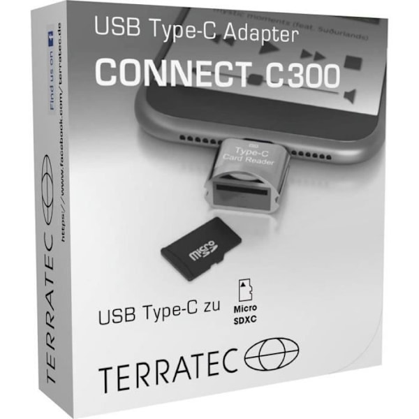 Terratec CONNECT C300 272983 USB 2.0-adapter [1x MicroSD-kortplats - 1x USB 3.1 hantyp C] 1 st.