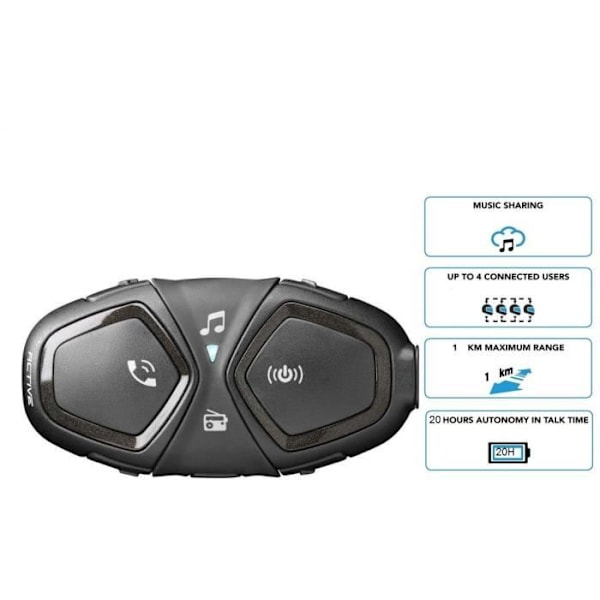 CELLULAR LINE Motorcykelintercom - Aktiv - Enkelpack Svart