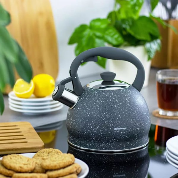 Kittel - KLAUSBERG - KB-7321 - Rostfritt stål - Marmorbeläggning - 2 liter Grå