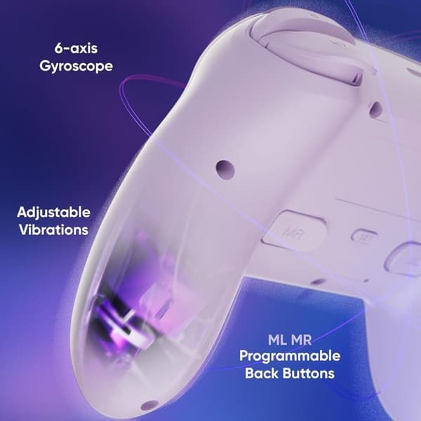 Spelkontroll - ONIVERSE - Walli - Trådlös Bluetooth - Hall Effect joysticks - Kompatibel med Switch & PC Rosa (Godisrosa)