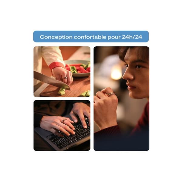 RingConn Gen 2 Air, AI-ansluten ring, 10 dagar, sömn, hjärtfrekvens & stress, iOS/Android (Sandguld, storlek 8)