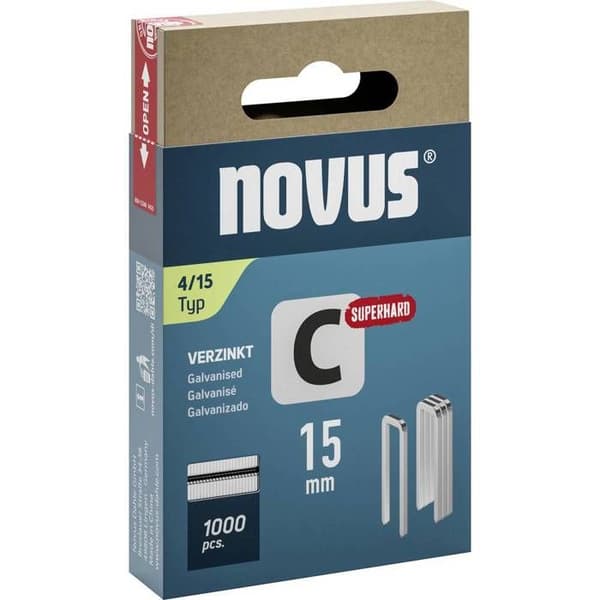 Agrafes - NOVUS TOOLS - 042-0801 - Typ 4 - 15 x 6,1 mm - 1000 st