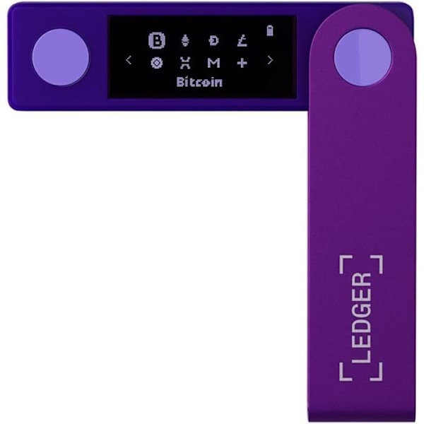 Plånbok Fysisk - Ledger - Nano X - Lila ametist - Bluetooth-kompatibel - Uppladdningsbart batteri Violett ametist, flera färger tillg