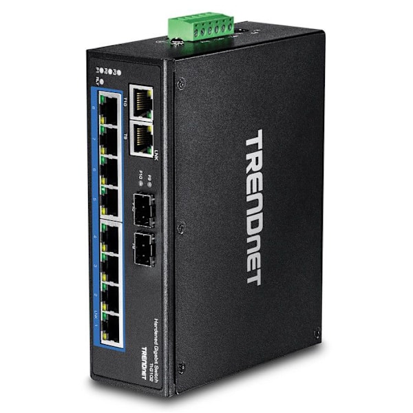 Ethernet-switch - TRENDNET - TI-G102 - 10 portar - Modulär - IP30 Stöttålig Svart
