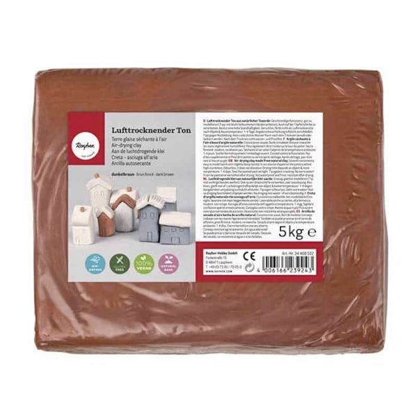 Jord lera - Ej specificerad - 5 kg - Mörkbrun - Lufttorkande - Ej specificerad Mörkbrun