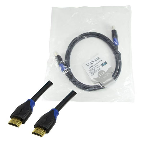 LogiLink CH0061, 1 m, HDMI Typ A (Standard), HDMI Typ A (Standard), 4096 x 2160 pixlar, 3D-kompatibilitet, Svart