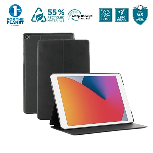 Miljövänligt skyddsfodral för iPad 10,2'' 2021/2020/2019, iPad 9:e/8:e/7:e generationen, svart Svart