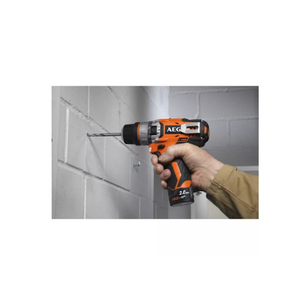 AEG 12V Prolithium-ion borrmaskin - 2 batterier 2,0Ah - 1 laddare 40 min - BS12C2 LI-202B svart och orange